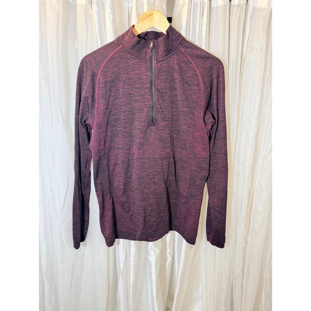 Lululemon Metal Vent Tech 1/2 Zip Pullover Mens M Maroon Space Dye Heathered
